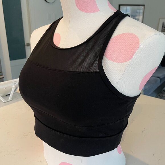 Zyia Active All Star Racer Back Nylon Spandex Spots Bra 'One More Rep' Black M - Picture 2 of 15